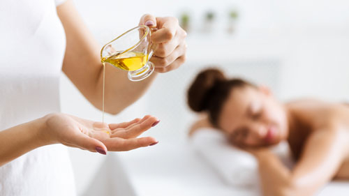 Massage oil for a massage Massage oil for a massage