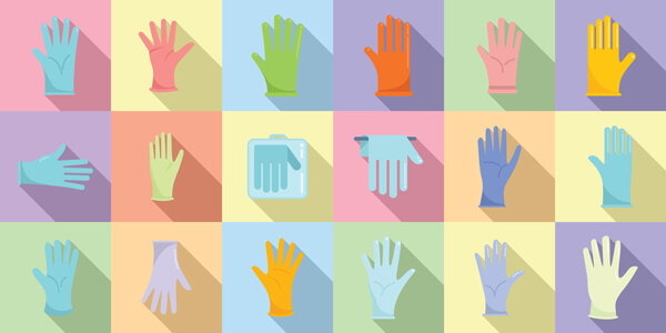 Nitrile gloves in various colors are used in many professional activities Nitrile disposable gloves are offered in many different colors