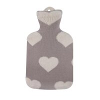 Hot water bottle with knitted cotton cover in different...