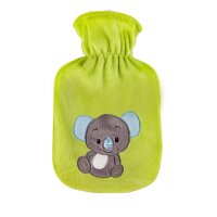 Hot water bottle with velour cover