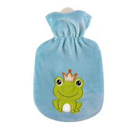 Hot water bottle with velour cover