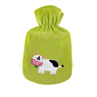 Hot water bottle with velour cover