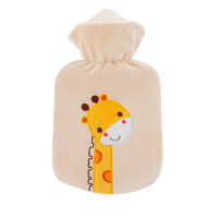 Hot water bottle with velour cover