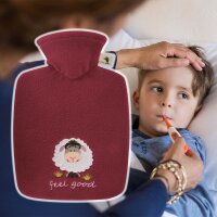 Hugo Frosch Classic hot water bottle 1.8 L, fleece cover "feel good", gray or red