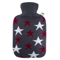 Hugo Frosch Classic Hot Water Bottle 1.8 L, knitted cover, various. Pattern