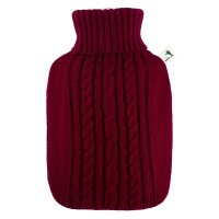Hugo Frosch Classic Hot Water Bottle 1.8 L, knitted cover, various. Pattern