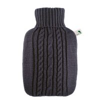Hugo Frosch Classic Hot Water Bottle 1.8 L, knitted cover, various. Pattern