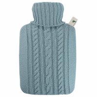 Hugo Frosch Classic Hot Water Bottle 1.8 L, knitted cover, various. Pattern
