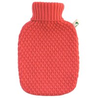 Hugo Frosch Classic Hot Water Bottle 1.8 L, knitted cover, various. Pattern