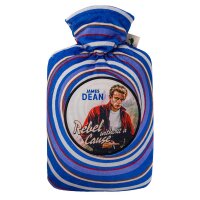 Hugo Frosch Classic Hot Water Bottle 1,8 L, Nicki Velour Cover, various. Pattern