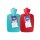 Hugo Frosch Classic Hot Water Bottle 1.8 L, Half Lamelle, Sanitized, mint or red