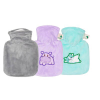 Hugo Frosch Mini Hot Water Bottle 0,2 L, Velour Cover,...