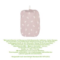 Hugo Frosch Mini Hot Water Bottle 0,2 L, organic cotton cover, various patterns