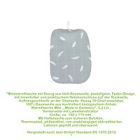 Hugo Frosch Mini Hot Water Bottle 0,2 L, organic cotton cover, various patterns