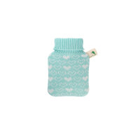 Hugo Frosch mini hot water bottle 0.2 L, knitted cover, various. Heart covers