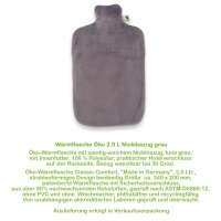 Hugo Frosch eco hot water bottle 2,0 L, velvet cover, various. Colors