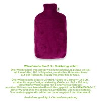 Hugo Frosch eco hot water bottle 2,0 L, velvet cover, various. Colors