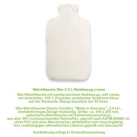 Hugo Frosch eco hot water bottle 2,0 L, velvet cover, various. Colors