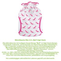 Hugo Frosch Eco Hot Water Bottle 2,0 L, Muff Cover, various Pattern