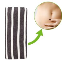 Cherry pit pillow, with silver stripe, divided into 3...