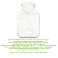 Hugo Frosch Classic Hot Water Bottle 1.8 L, fleece cover,...