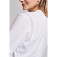 Leiber Slip-on Casaques for ladies, short sleeve, side/chest pockets, white, size XS-3XL