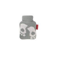 Hugo Frosch Mini Hot Water Bottle 0.2 L, Knitted Cover, Feet, Various. Colors