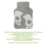 Hugo Frosch Mini Hot Water Bottle 0.2 L, Knitted Cover, Feet, Various. Colors