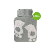 Hugo Frosch Mini Hot Water Bottle 0.2 L, Knitted Cover, Feet, Various. Colors