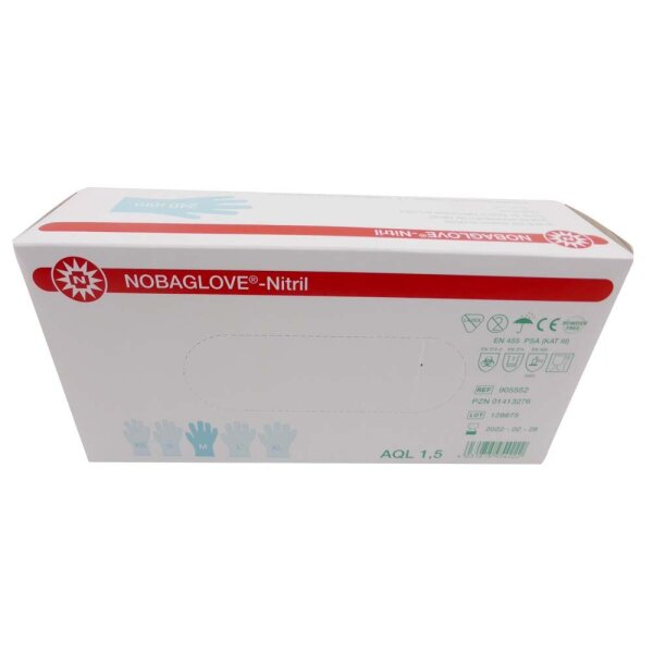 Noba NOBAGLOVE® Nitrile blue gloves, XS-XL, 100pcs