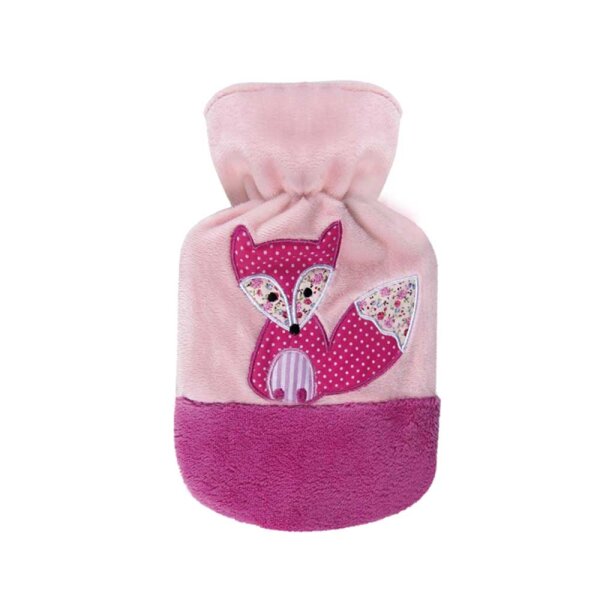 SÃ¤nger Kids Hot-Water Bottle, 0,8 L, With Nicki Cover Fox, Pink