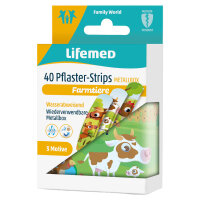 Lifemed® Plaster strips KIDS, 6 x 1,7cm, 10/40 pieces, various patterns