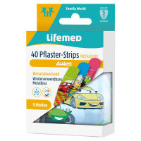Lifemed® Plaster strips KIDS, 6 x 1,7cm, 10/40 pieces, various patterns