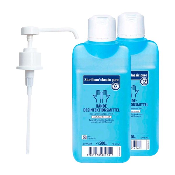 Bode Sterillium Classic Pure hand desinfection 2x 500ml, dosing pump