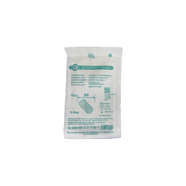Nobatrast OP set, 10 preparation swabs, sterile, various sizes