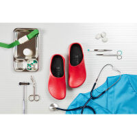 Super Birki, made of polyurethane, by Birkenstock, red, various sizes