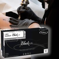 Tattoo Latex Gloves by MaiMed, black, powder-free, 100 items
