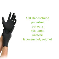 Tattoo Latex Gloves by MaiMed, black, powder-free, 100 items