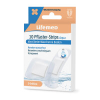Plaster strips Aqua, transparent, from Lifemed®, 2 sizes
