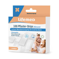 Plaster strips Allround, semi-transparent, by Lifemed®, 4 sizes