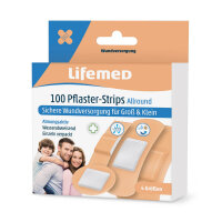 Plaster strips Allround, skin colored, from Lifemed®, 4 sizes