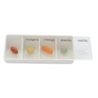 Behrend pillbox, white, 10x small or 5x large