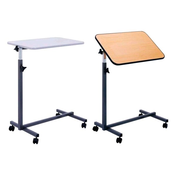 Careline bed table NOVA, height adjust, swivel, 4 wheels, colors