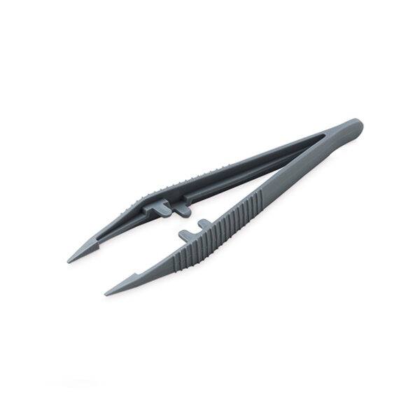 Hartmann Forceps, finely serrated, plastic, gray 12.5 cm sterile, individually packed