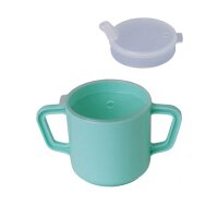 Behrend drinking cup with cover, plastic, 2 handles, different colors