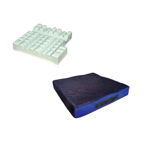 SHP CUBE GEL Wheelchair and Seat Cushion, black-blue, various sizes