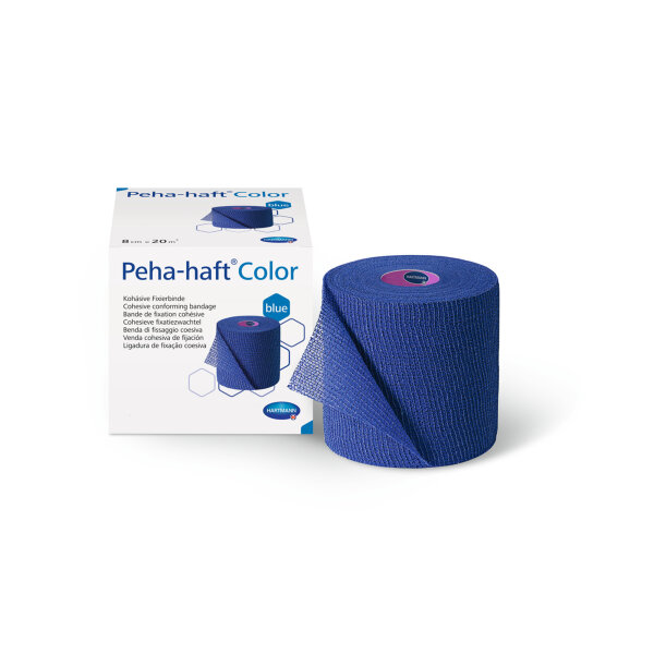 Hartmann Peha-haftÂ® Color 6 cm blue, stretched 21 m long