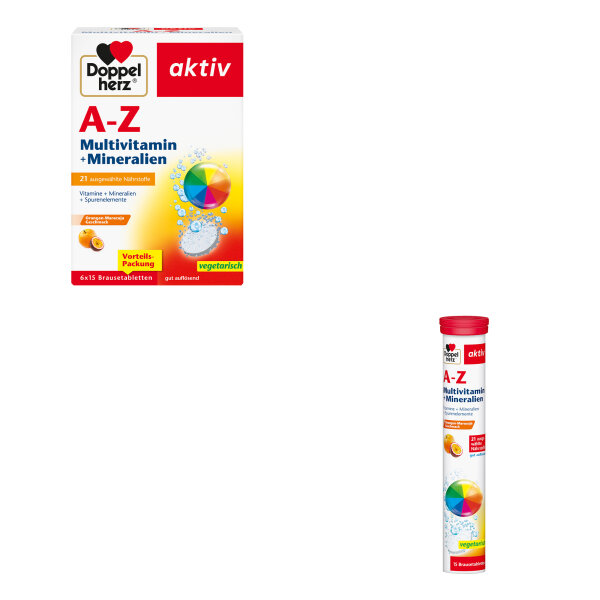 Doppelherz aktiv A-Z Multivitamin and Minerals in various quantities