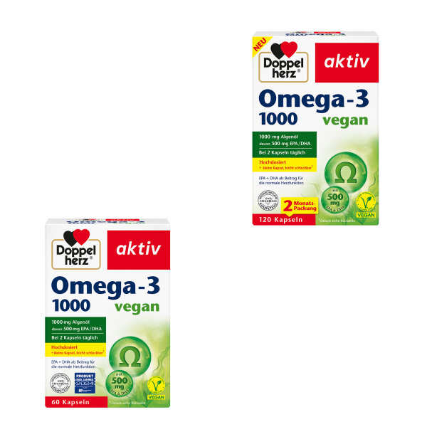 Doppelherz aktiv Omega-3, 1000 vegan in various variants