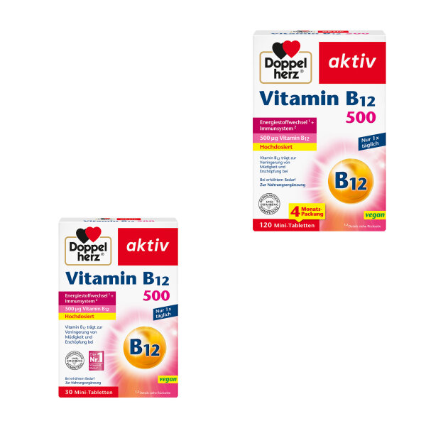 Doppelherz aktiv Vitamin B12, 500 in various quantities